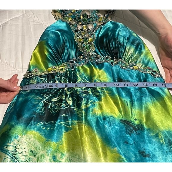 Tony Bowls Paris Satin Dress - Multi-Colored Abstract Print - 12 - Used - Picture 8 of 12